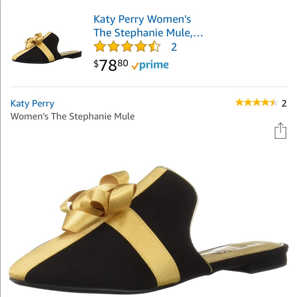 Katy Perry The Stephanie Mule, Christmas shoe. Gold bow